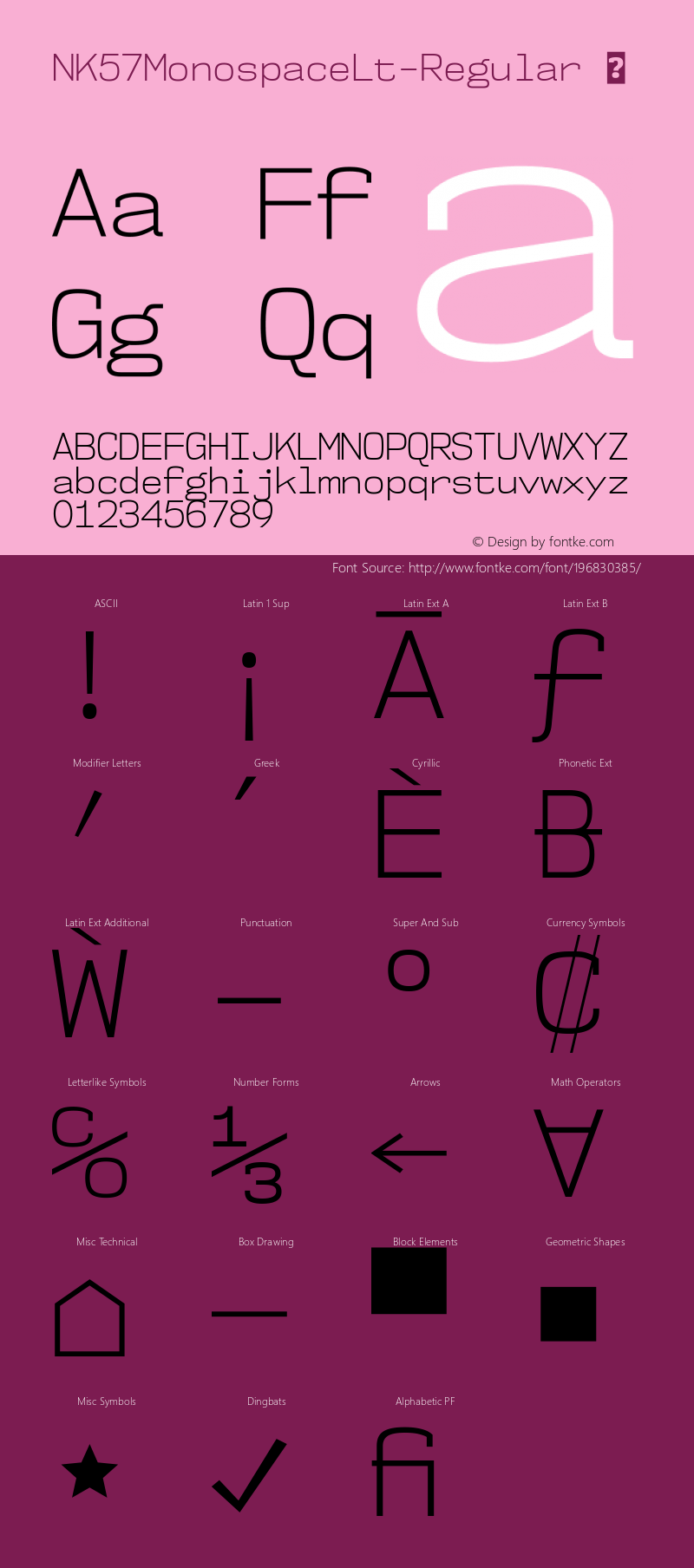 ☞NK57MonospaceLt-Regular Version 1.000;com.myfonts.easy.typodermic.nk57-monospace.light.wfkit2.version.4sfG图片样张