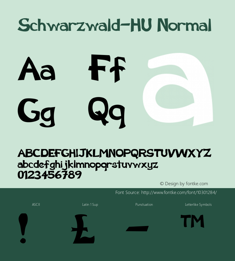 Schwarzwald-HU Normal 1.000 Font Sample
