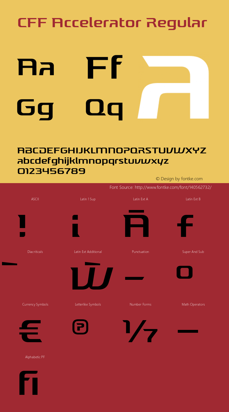 CFF Accelerator Regular Version 3.100; ttfautohint (v1.8) Font Sample