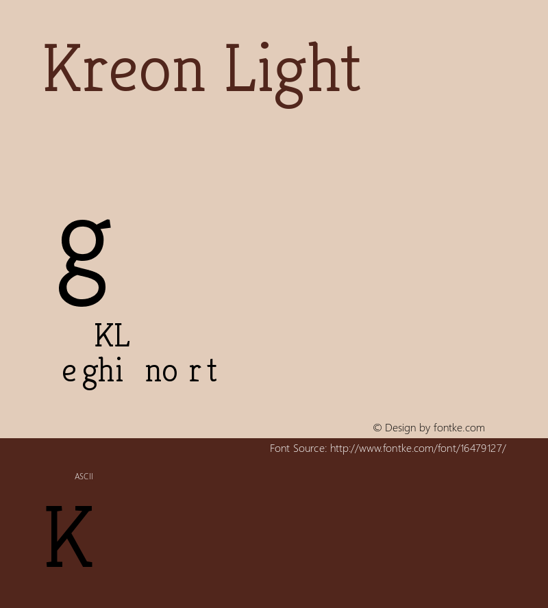 Kreon Light Version 1.001 Font Sample