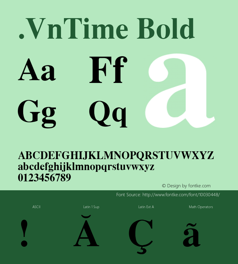 .VnTime Bold MS core font :V1.00 Font Sample
