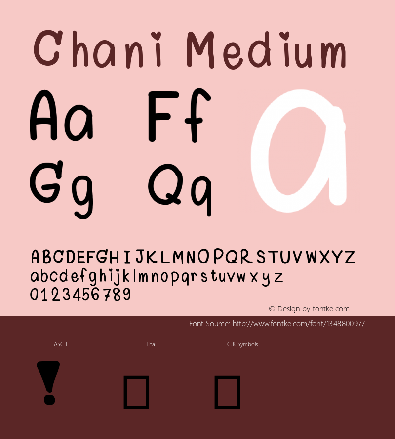 Chani Version 001.000 Font Sample