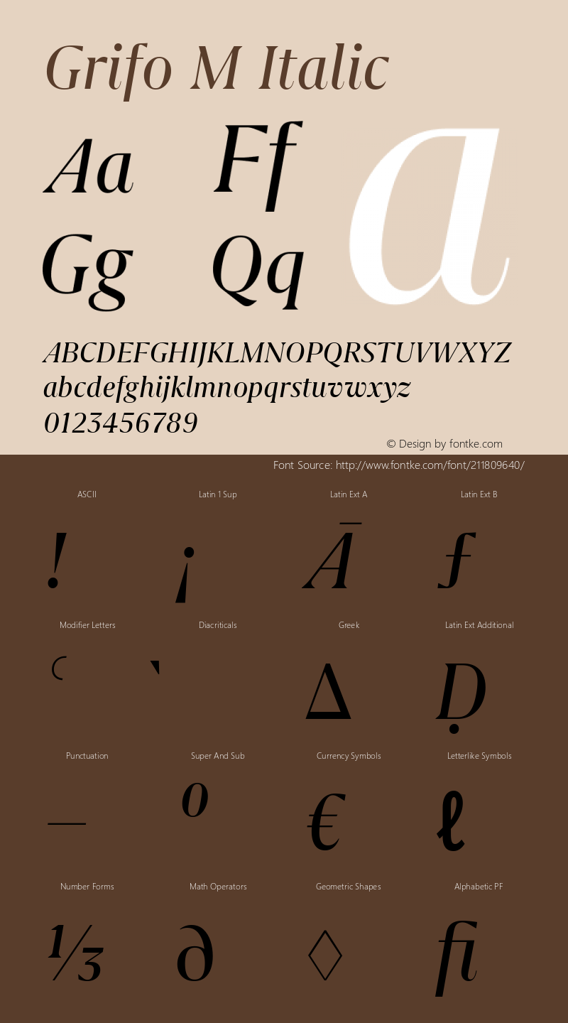 Grifo M Italic Version 2.002图片样张