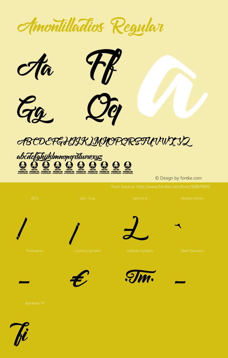 Amontilladios Regular Version 1.000 Font Sample