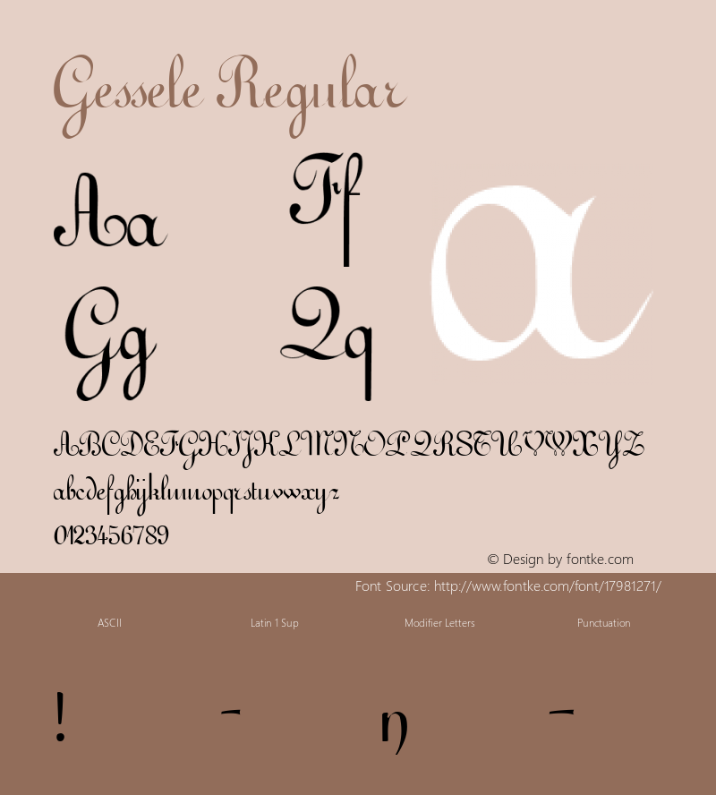 Gessele Regular Altsys Fontographer 3.5  5/28/92 Font Sample