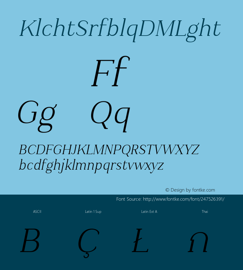 Kulachat Serif Oblique DEMO Light Version 1.2图片样张