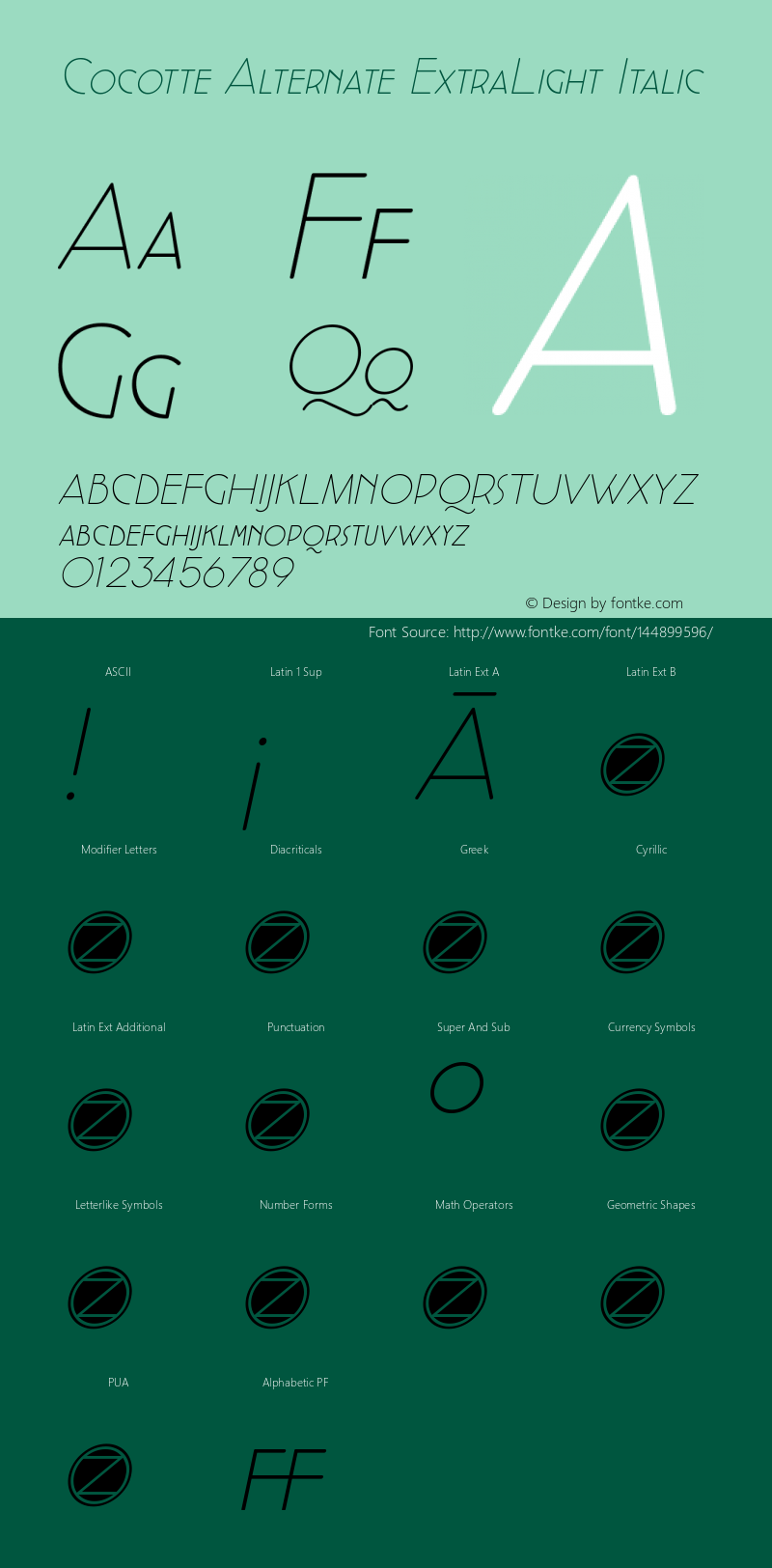 Cocotte Alternate ExtraLight Italic Version 2.1 | wf-rip by RD Font Sample