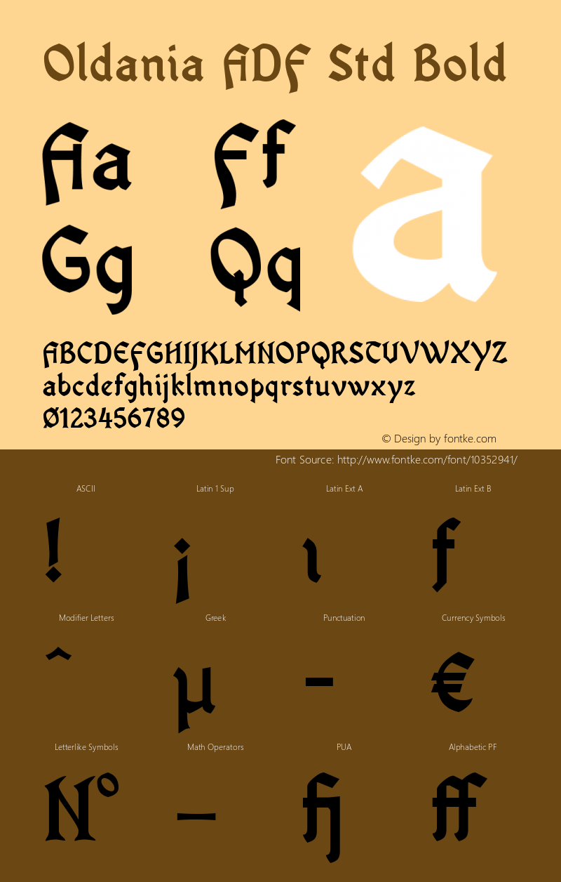 Oldania ADF Std Bold Version 1.002 Font Sample