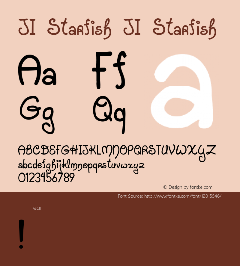 JI Starfish JI Starfish 001.000 Font Sample