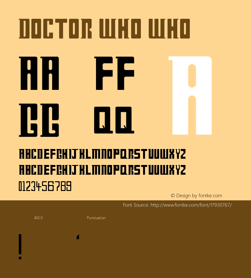 Doctor Who Who Version 1.0 Font Sample