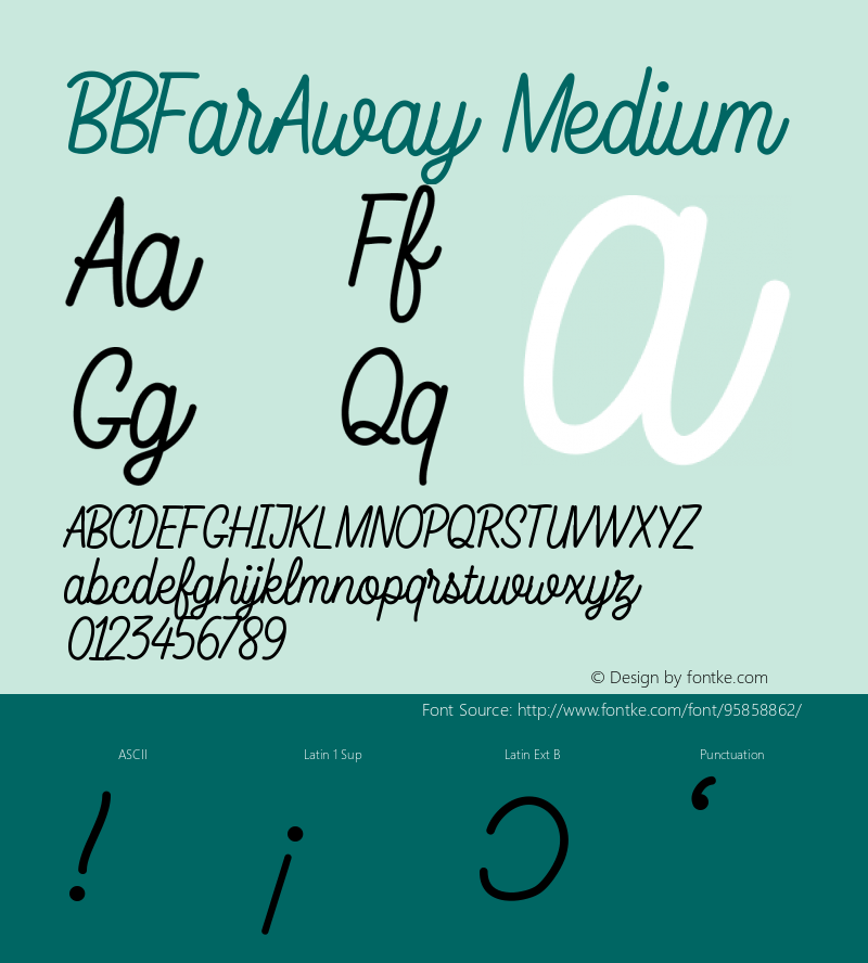 BBFarAway Version 001.000 Font Sample