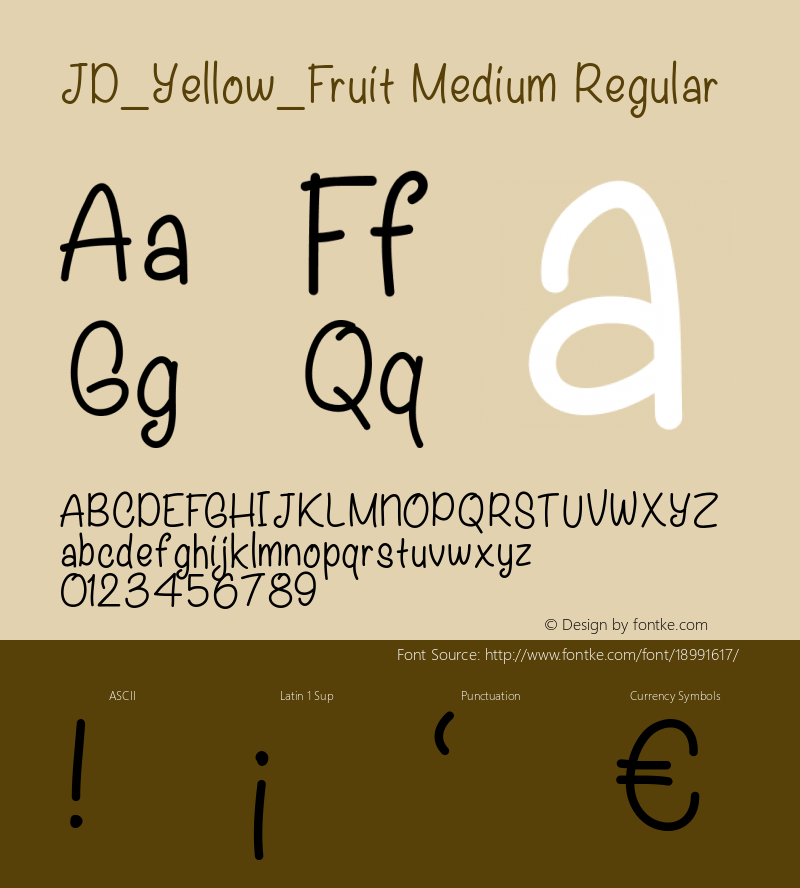 JD_Yellow_Fruit Medium Regular Version 1.000 Font Sample