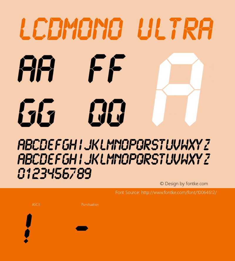 LCDMono Ultra Altsys Fontographer 4.0.4 1999/10/30 Font Sample