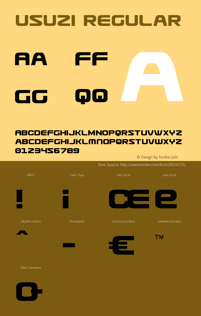 Usuzi Version 3.1; 2019 Font Sample