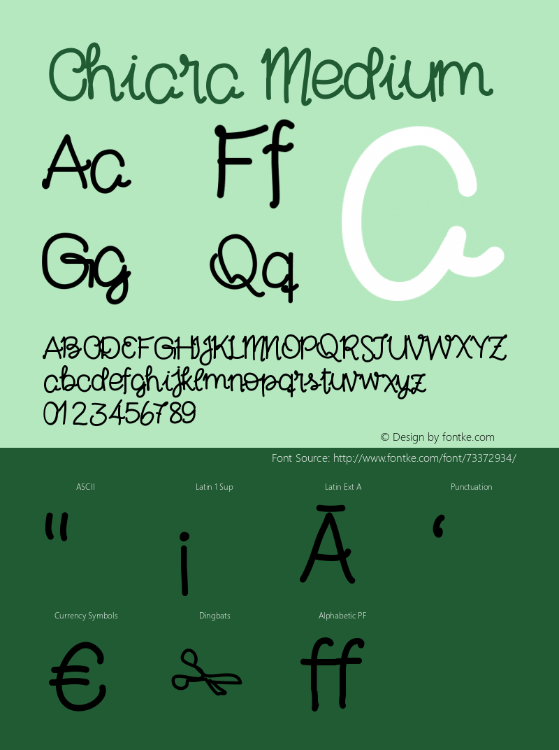 Chiara Version 001.000 Font Sample