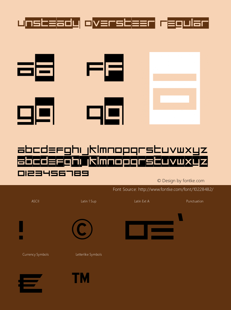 Unsteady Oversteer Regular Version 2.000 2004 Font Sample