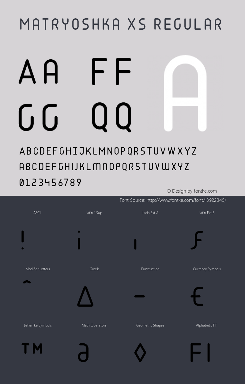 Matryoshka XS Regular 001.001 Font Sample