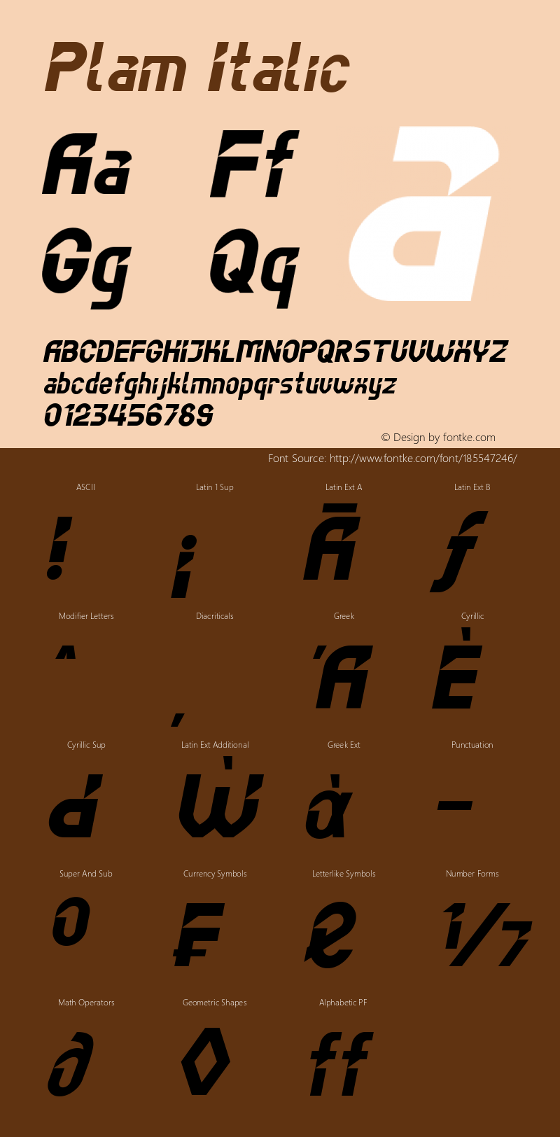 Plam Italic 1.000图片样张