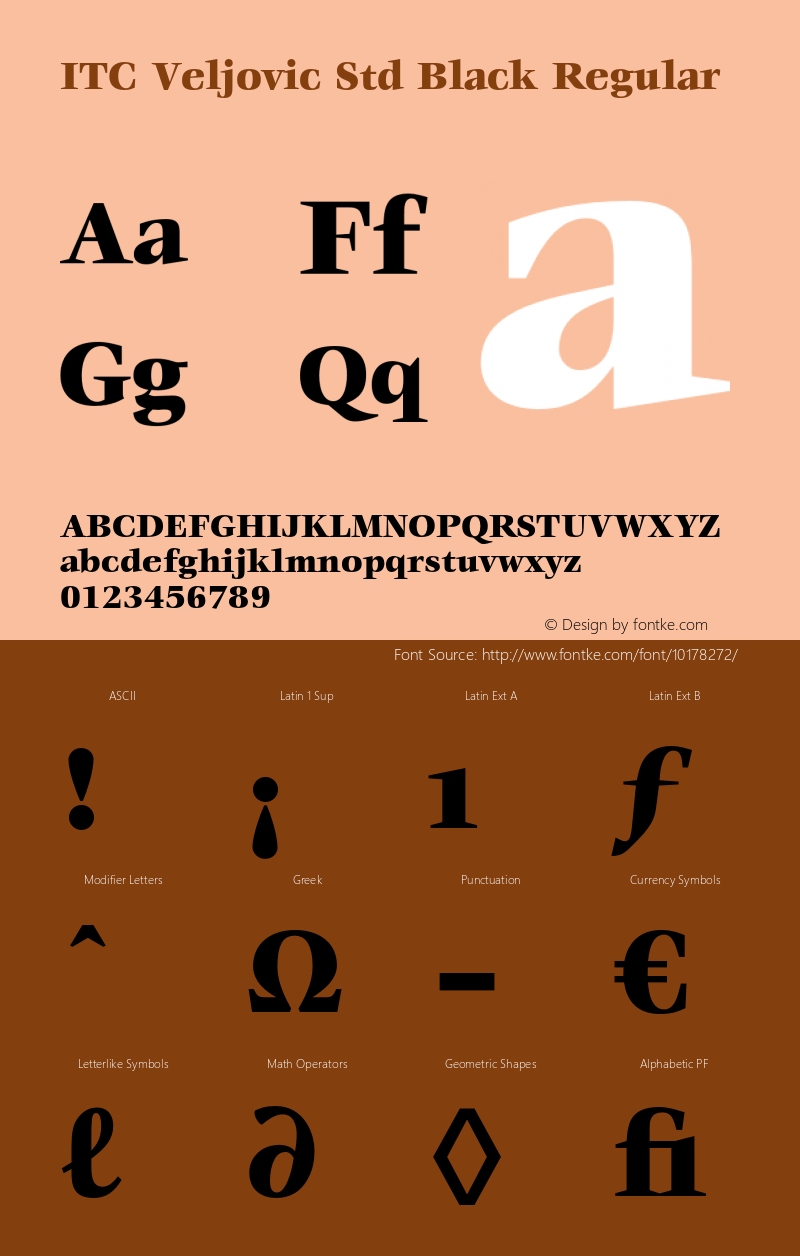 ITC Veljovic Std Black Regular OTF 1.018;PS 001.001;Core 1.0.31;makeotf.lib1.4.1585 Font Sample