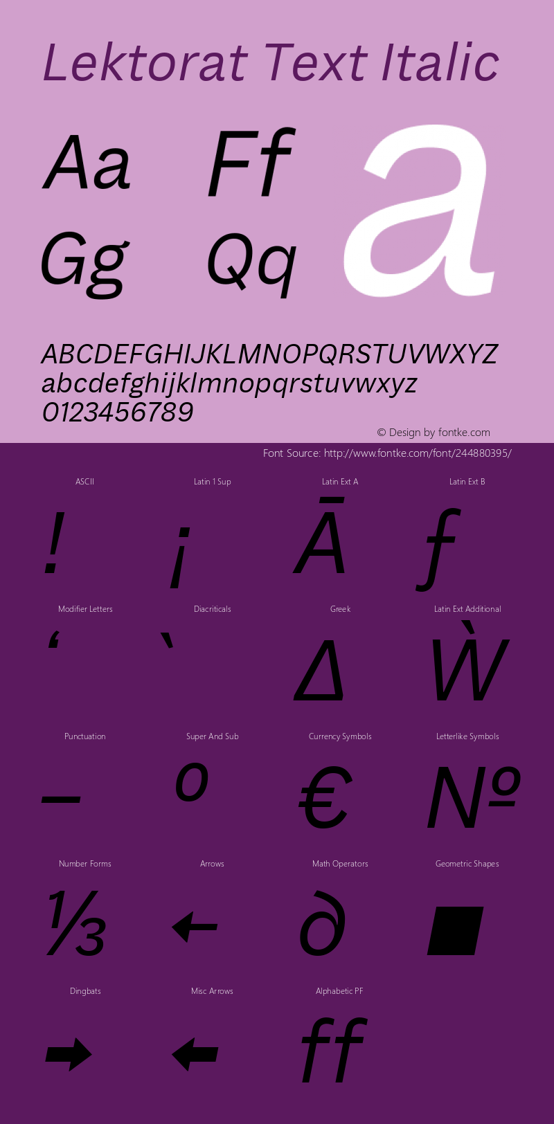 Lektorat Text Oblique Version 1.001; ttfautohint (v1.8.3)图片样张