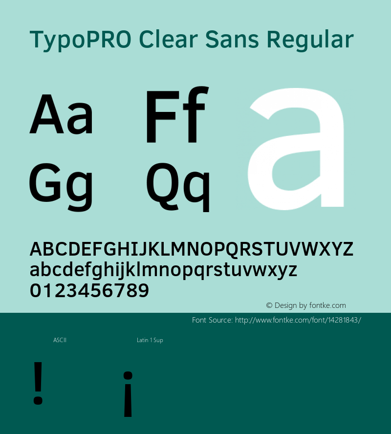 TypoPRO Clear Sans Regular Version 1.00 Font Sample