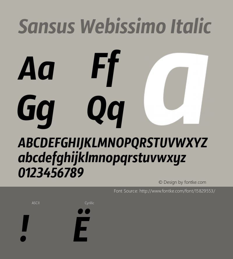 Sansus Webissimo Italic 1.0; ttfautohint (v1.4.1) Font Sample