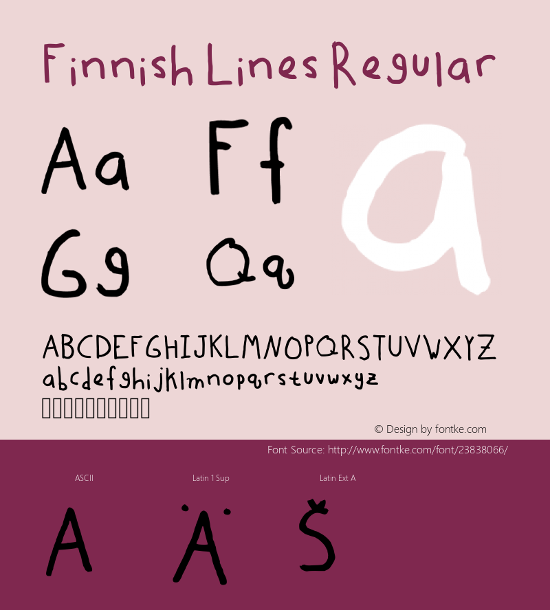 Finnish Lines Regular Version 001.000 Font Sample