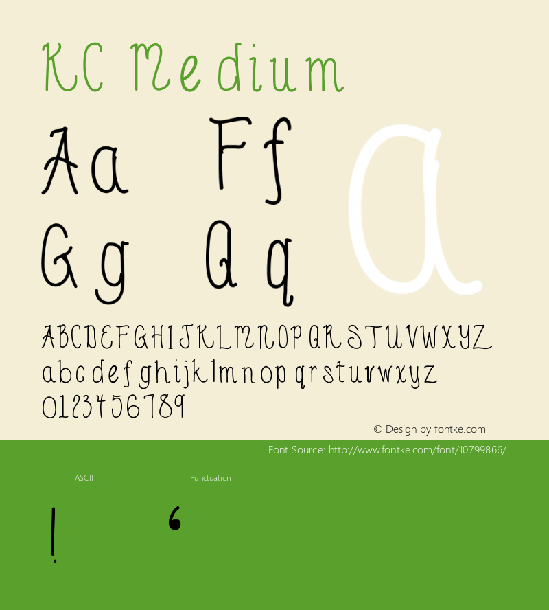 KC Medium Version 001.000 Font Sample