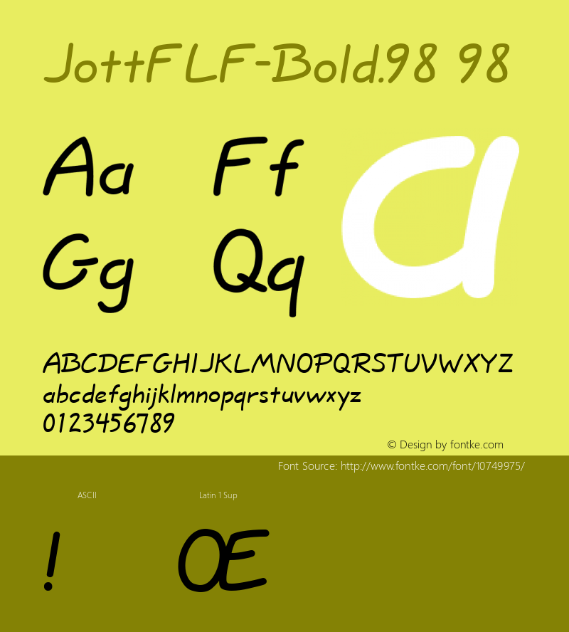 JottFLF-Bold.98 98 Altsys Metamorphosis:4/7/91 Font Sample