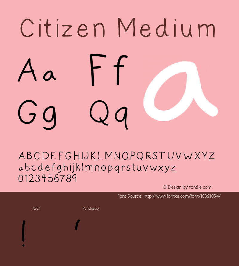 Citizen Medium Version 001.000 Font Sample