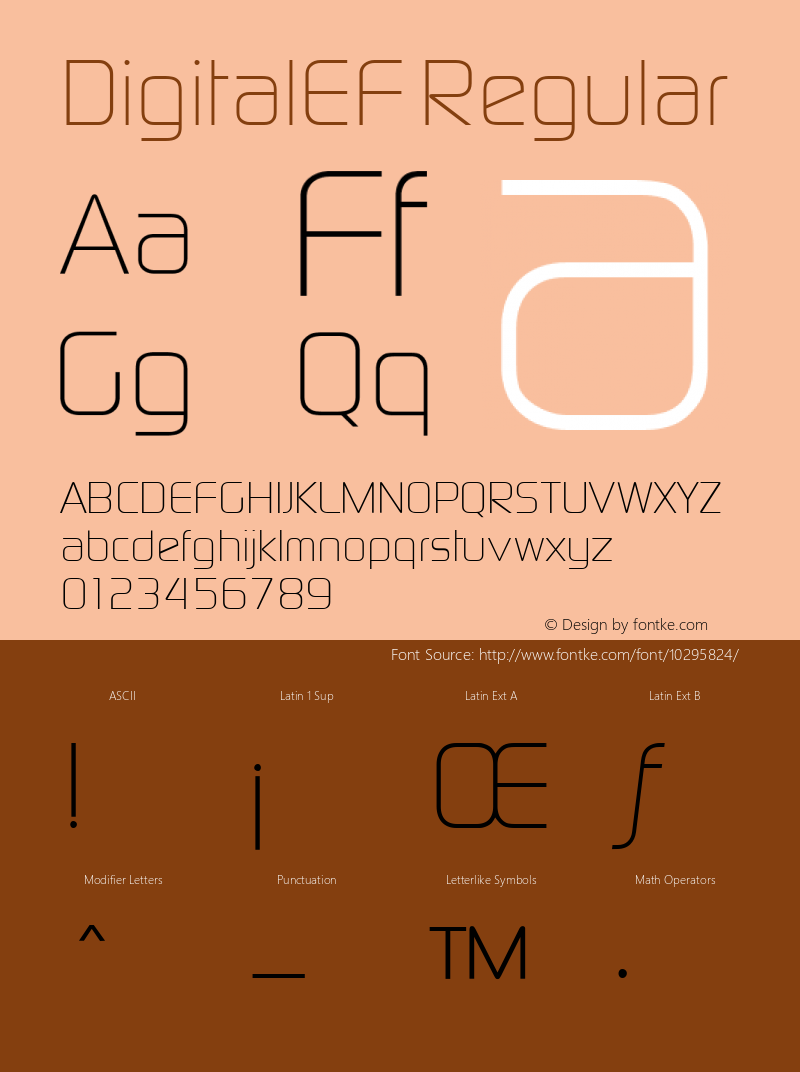 DigitalEF Regular 001.000 Font Sample