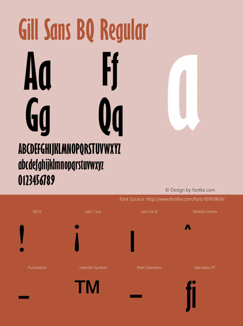 Gill Sans BQ Regular 001.000 Font Sample