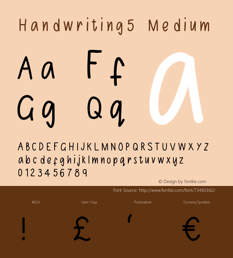 Handwriting5 Version 001.000 Font Sample