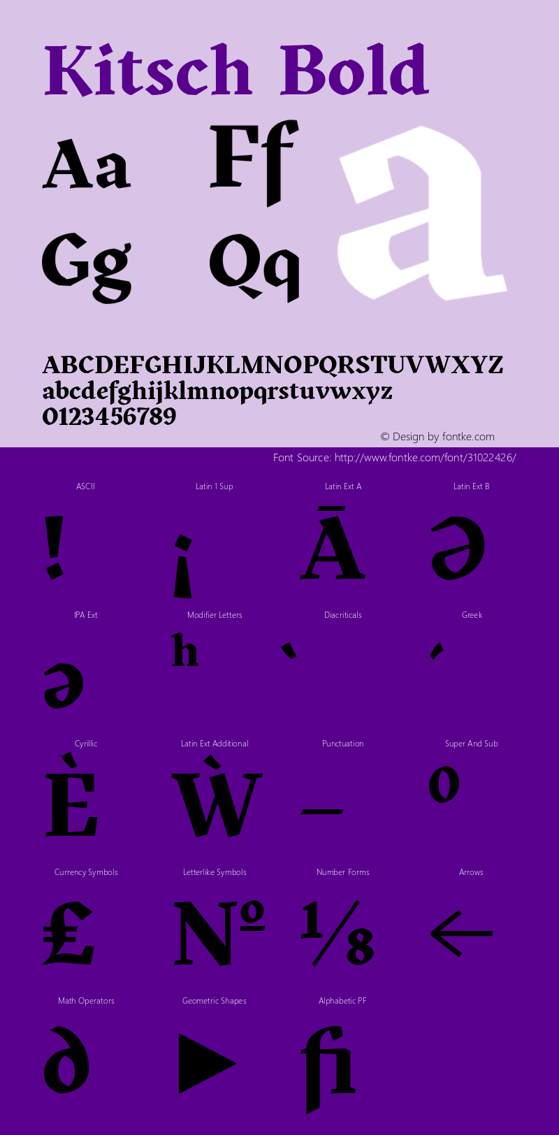 KitschBold Version 1.000;hotconv 1.0.109;makeotfexe 2.5.65596;YWFTv17 Font Sample