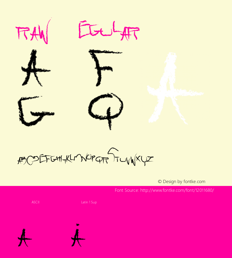 raw Regular Version 1.0 Font Sample