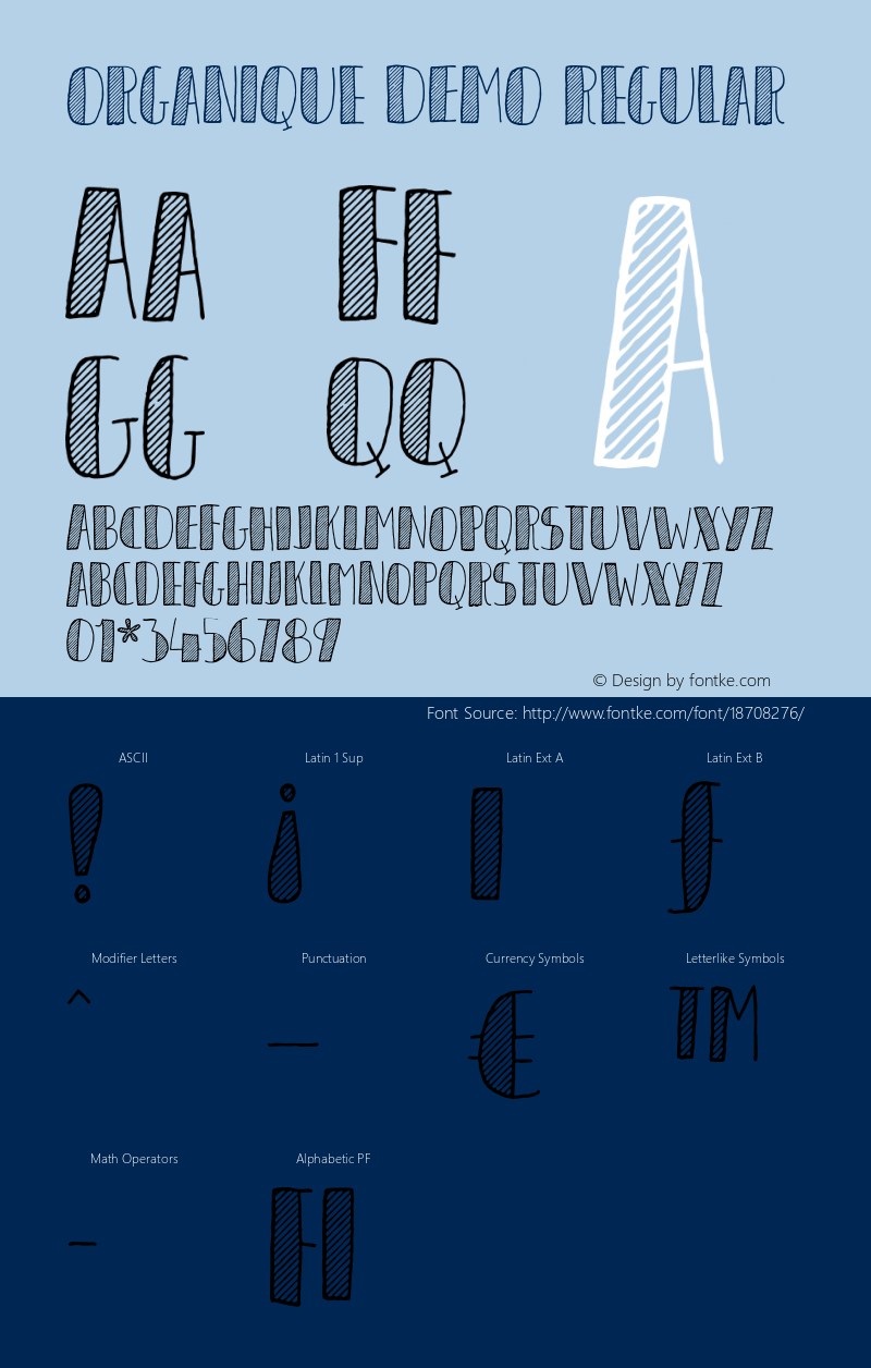 Organique DEMO Regular Version 1.000 Font Sample