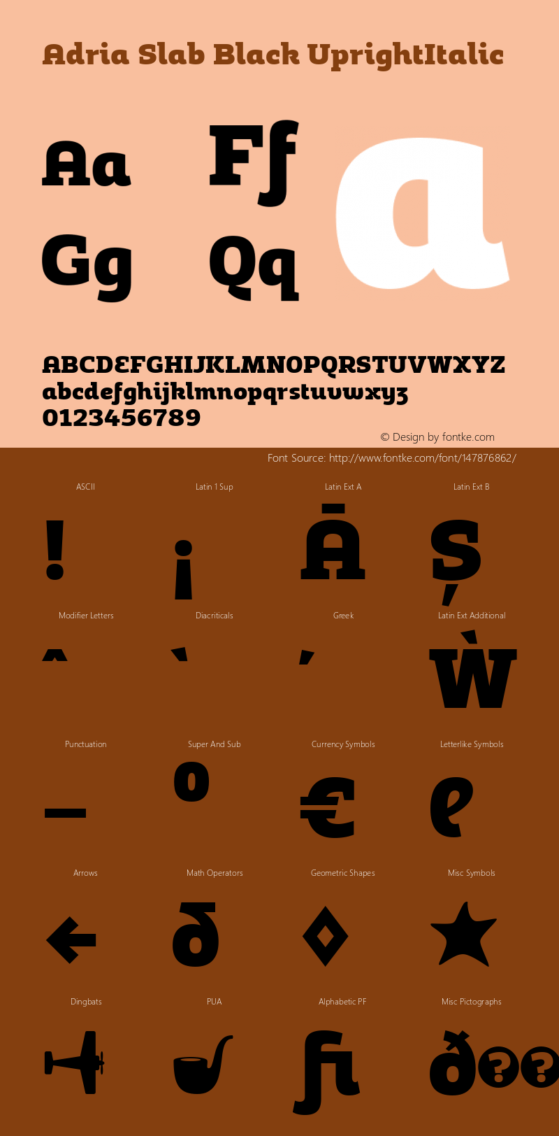 Adria Slab Black UprightItalic Version 1.003;PS 001.003;hotconv 1.0.70;makeotf.lib2.5.58329 Font Sample