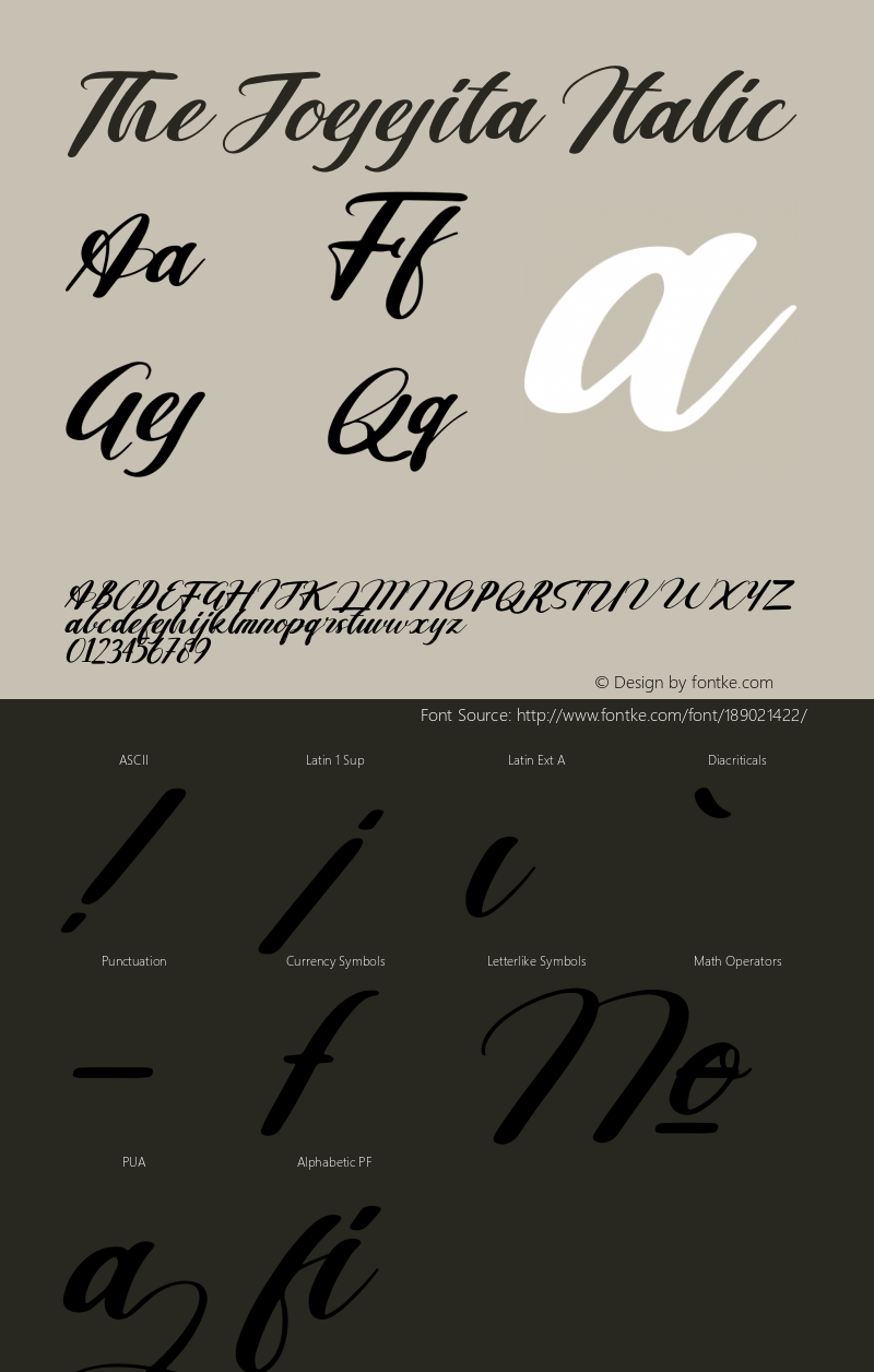The Joggita Italic Version 1.00;August 27, 2021;FontCreator 13.0.0.2683 64-bit图片样张