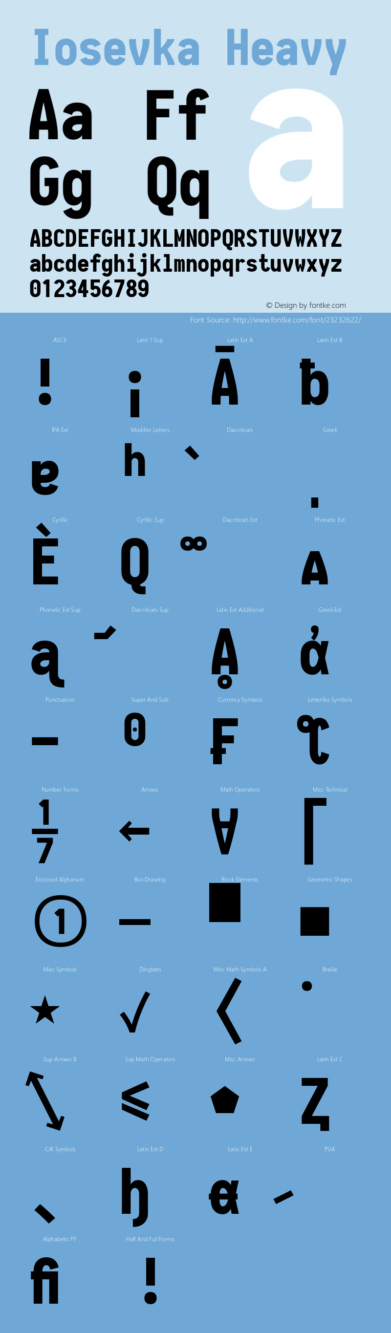 Iosevka Heavy 1.13.2; ttfautohint (v1.6) Font Sample