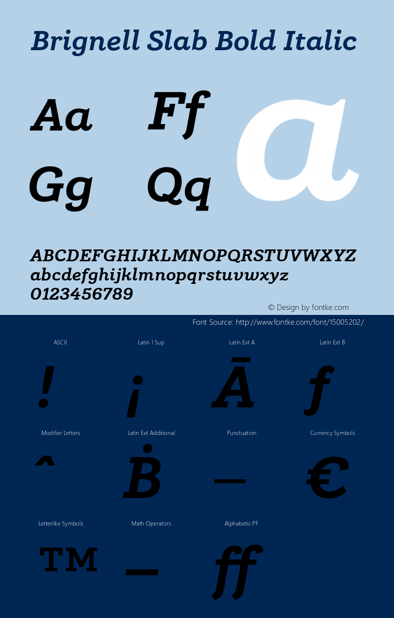 Brignell Slab Bold Italic 001.000 Font Sample