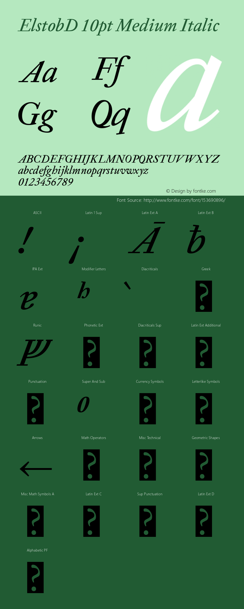 ElstobD 10pt Medium Italic Version 1.011; ttfautohint (v1.8.3) Font Sample