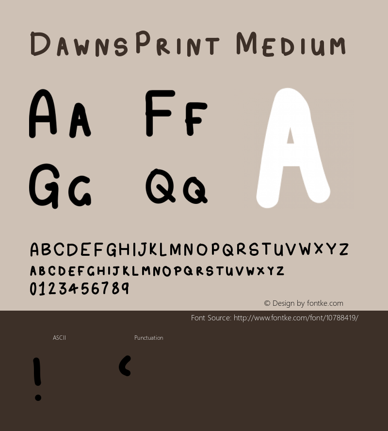 DawnsPrint Medium Version 001.000 Font Sample