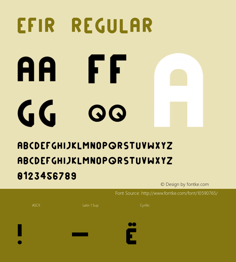 Efir Regular Version 0.071 Font Sample