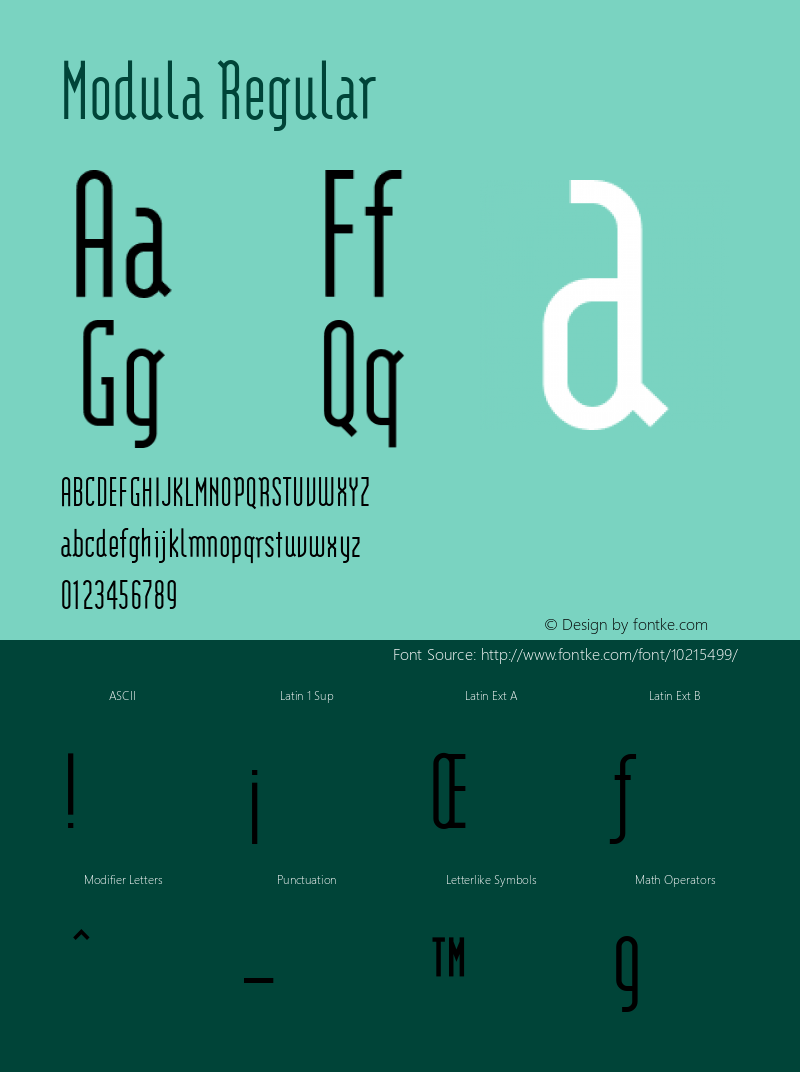 Modula Regular Version 1.01 Font Sample