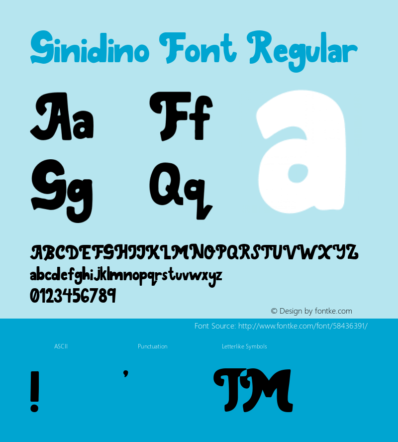 Ginidino Font Regular Version 1.000 Font Sample