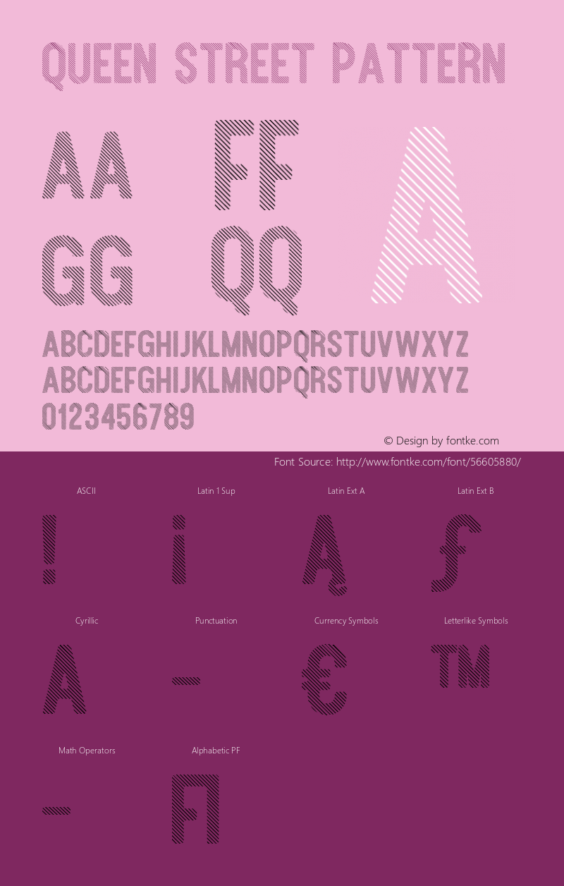 QueenStreet-Pattern Version 1.0 Font Sample