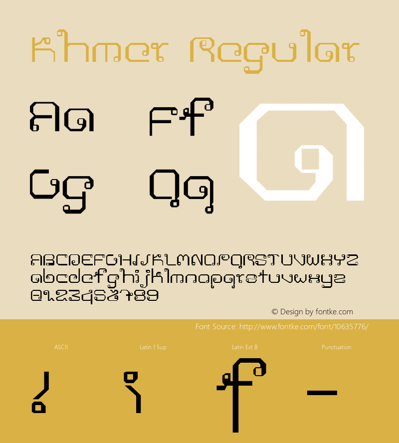 Khmer Regular Version 1.0 Font Sample