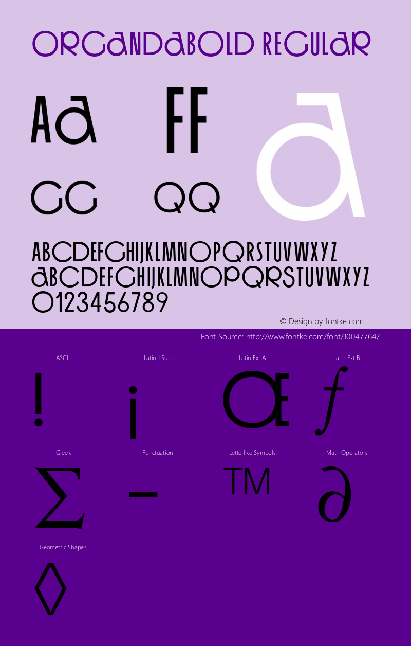 OrgandaBold Regular Altsys Fontographer 4.0.2 97.5.10 Font Sample