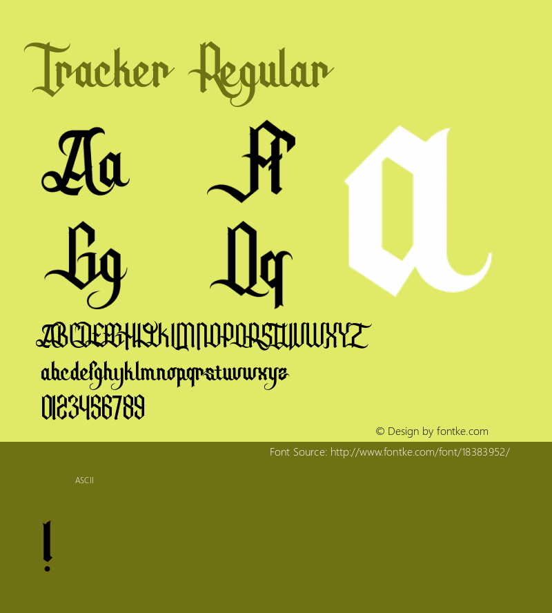 Tracker Regular Version 1.000 Font Sample