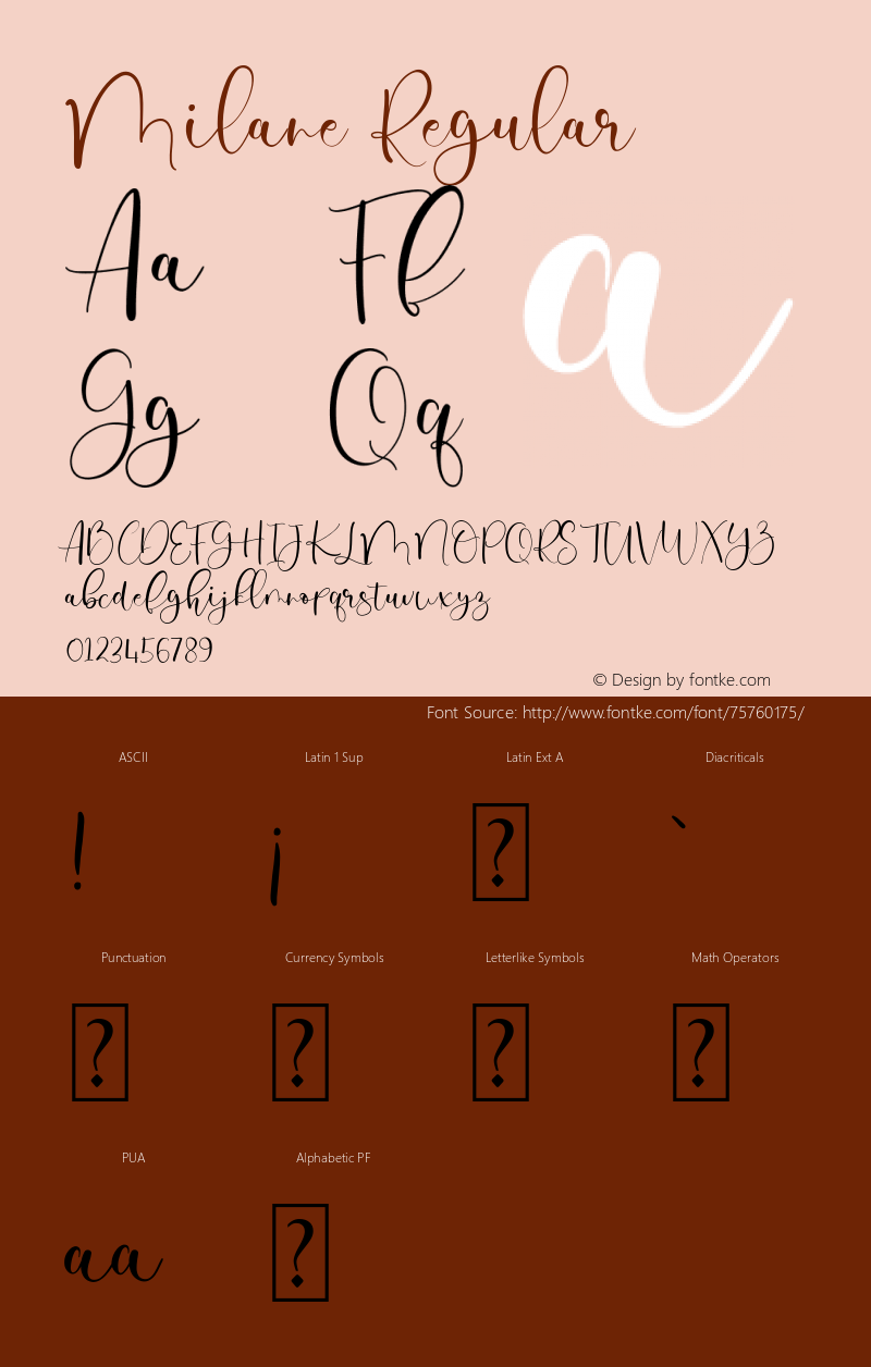 Milane Version 1.00;August 25, 2020;FontCreator 12.0.0.2545 64-bit Font Sample